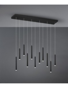 Suspension LED, 11x2,8W, 350lm, noir mat – TRIO - Tubular 2