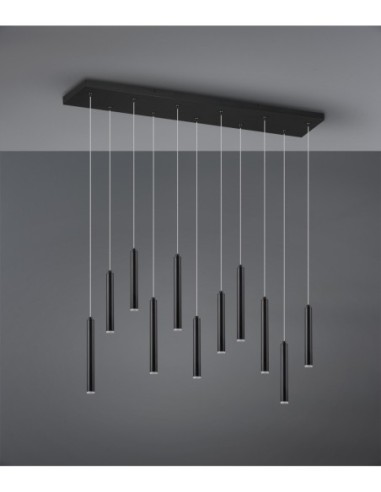 Suspension LED, 11x2,8W, 350lm, noir mat – TRIO - Tubular