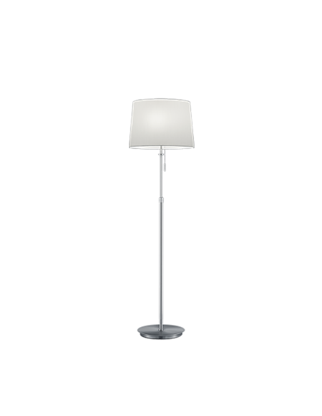 Lampadaire 3xE27, nickel mat, hauteur réglable, abat-jour en tissu blanc – TRIO - Lyon
