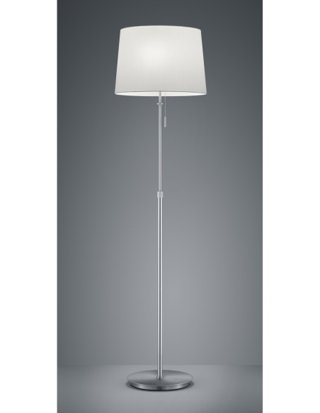 Lampadaire 3xE27, nickel mat, hauteur réglable, abat-jour en tissu blanc – TRIO - Lyon