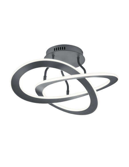 Plafonnier 1xLED, 40W, anthracite, métal, Ø53 cm – TRIO - Oakland