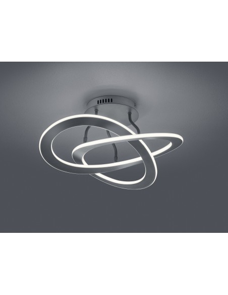 Plafonnier 1xLED, 40W, anthracite, métal, Ø53 cm – TRIO - Oakland