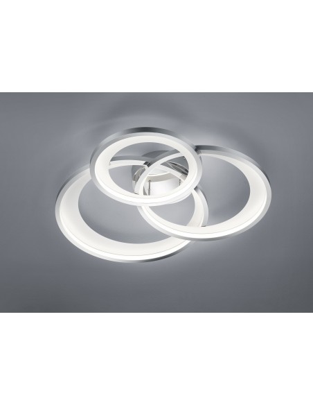 Plafonnier Led 36W 4300 Lm, Chrome, métal – TRIO - GRANADA