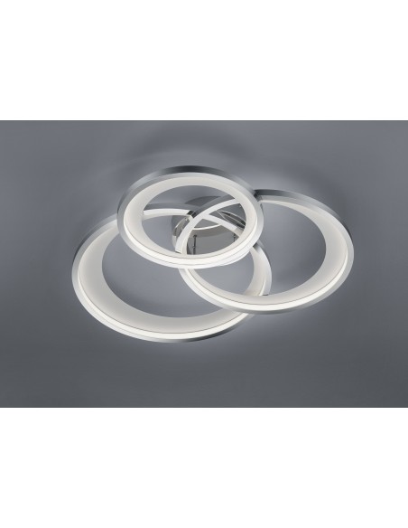 Plafonnier Led 36W 4300 Lm, Chrome, métal – TRIO - GRANADA