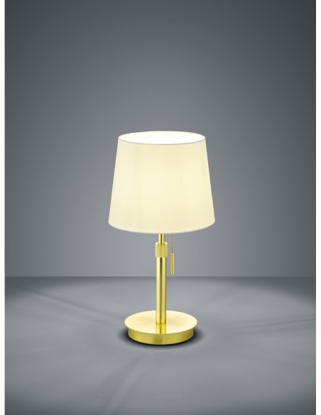 Lampe de table Lyon laiton blanc Trio E27