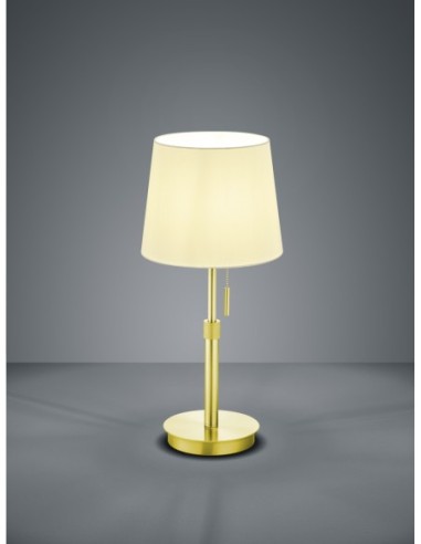 Lampe de table Lyon laiton blanc Trio hauteur réglable