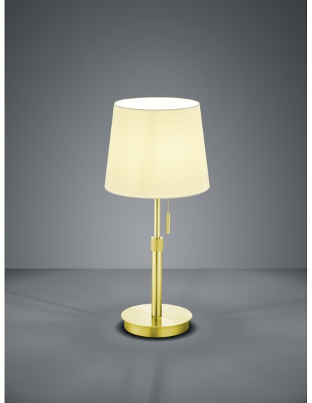 Lampe de table Lyon laiton blanc Trio hauteur réglable