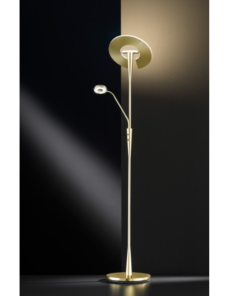 Lampadaire Led 35W SMD laiton mat variateur 3000/4500/6500K 4200 Lm - Trio - Quebec