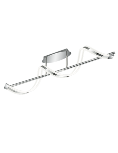 Plafonnier Led 18W SMD chrome acrylique 3000K 2000 Lm - Trio - Sydney