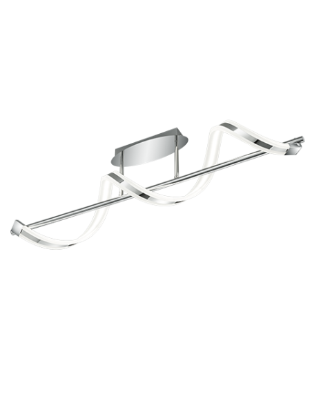 Plafonnier Led 18W SMD chrome acrylique 3000K 2000 Lm - Trio - Sydney