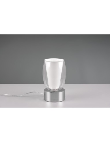Lampe de table Barret Trio chromé verre transparent
