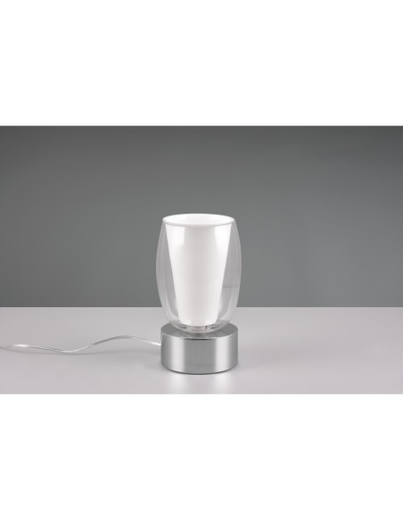 Lampe de table Barret Trio chromé verre transparent