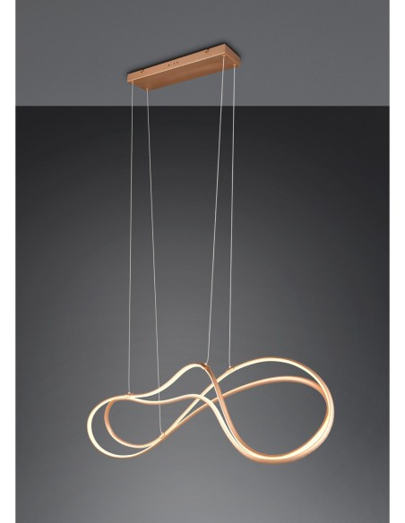 Suspension Led design incurvé 57W doré dimmable 3 températures - Trio Select - Nala