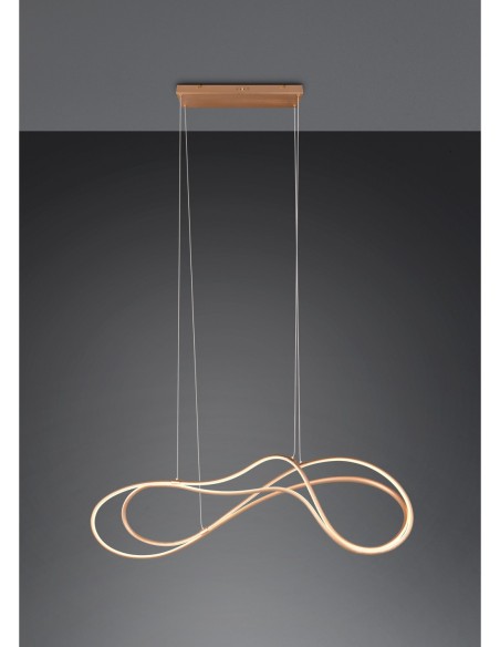Suspension Led design incurvé 57W doré dimmable 3 températures - Trio Select - Nala