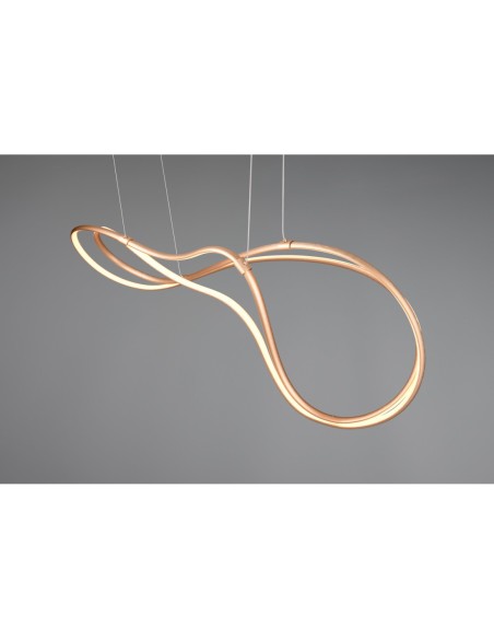 Suspension Led design incurvé 57W doré dimmable 3 températures - Trio Select - Nala