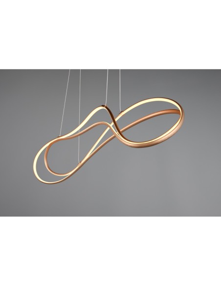 Suspension Led design incurvé 57W doré dimmable 3 températures - Trio Select - Nala