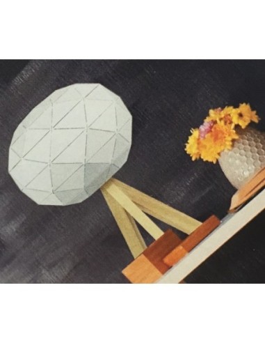 Lampe de table Origami blanche et bois - Girard-Sudron Leluminaireled.com