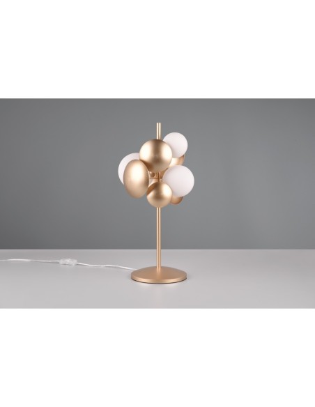 Lampe de table Bubble trio select métal doré verre blanc