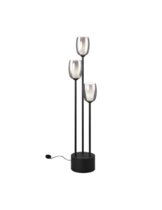 Lampadaire Led 3xE14 verre fumé blanc noir - Trio Select - Barret