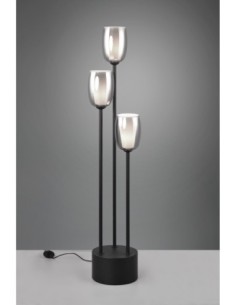 Lampadaire Led 3xE14 verre fumé blanc noir - Trio Select - Barret 2
