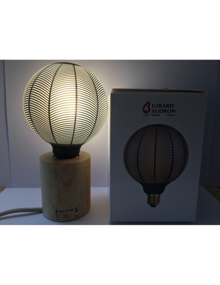 Ampoule décorative Led dimmable forme globe  E27  motifs géométriques noire - Girard-Sudron Leluminaireled.com