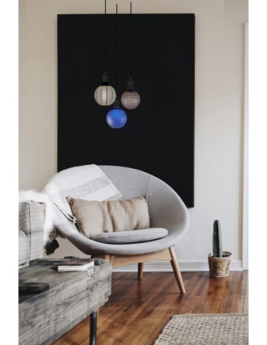 Ampoule décorative Led dimmable forme globe  E27  motifs mosaïque turquoise - Girard-Sudron Leluminaireled.com