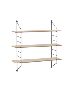 Etagère murale métal noir et bois clair - Mirrors and More - Clara