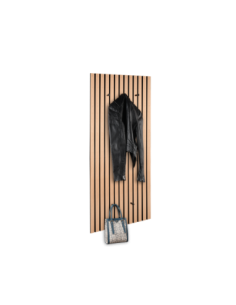 Porte-manteau mural métal noir et MDF chêne - Mirrors and More - Gwen 2