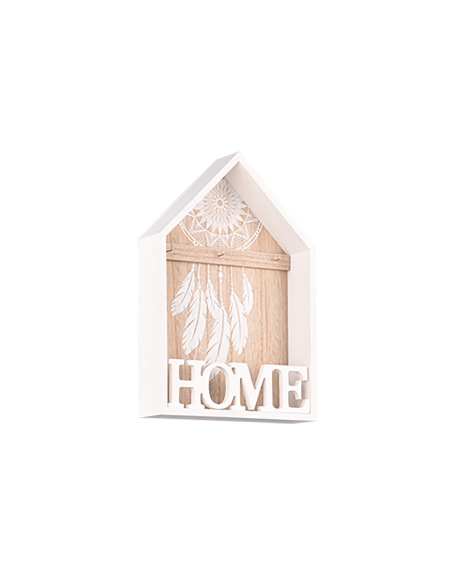 Boite à clés MDF blanc et bois 20x30x5cm  - Mirrors and More - Gina