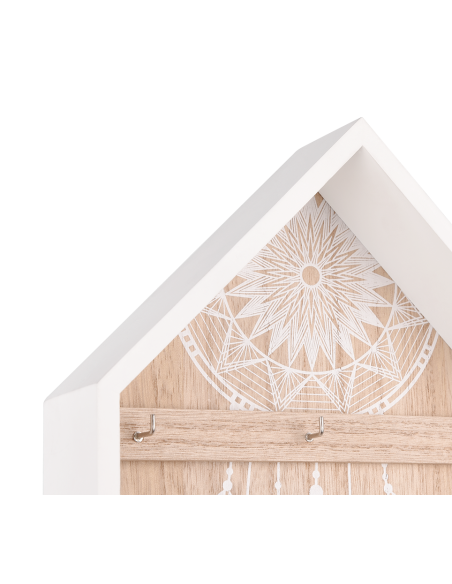Boite à clés MDF blanc et bois 20x30x5cm  - Mirrors and More - Gina