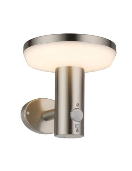 Applique murale Led étanche solaire ronde inox brossé avec détecteur - Optonica Leluminaireled.com