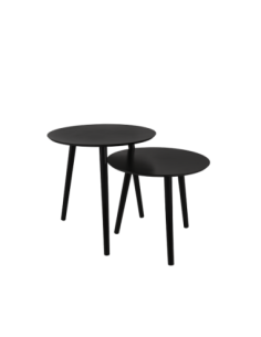 Tables gigognes métal et MDF noir - Mirrors and More - Vilana