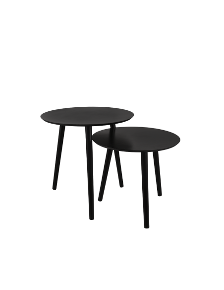 Tables gigognes métal et MDF noir - Mirrors and More - Vilana