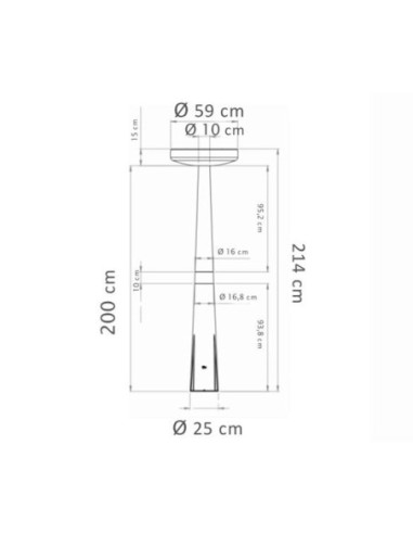 Lampadaire Led solaire étanche Paquita -  New Garden Leluminaireled.com
