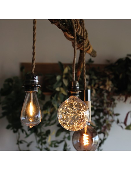 Tibelec - Câble électrique textile de couleur lin en bobine de 25 mètres