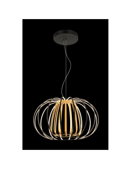 Wofi - Salo - Suspension Led métal noir et doré - intensité lumineuse variable 3 steps