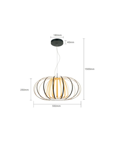 Salo de Wofi - suspension Led - dessin technique