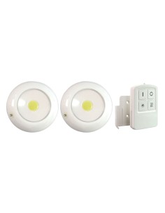 Lot de 2 spots Led ronds dimmables sans fil - Tibelec - Constantia
