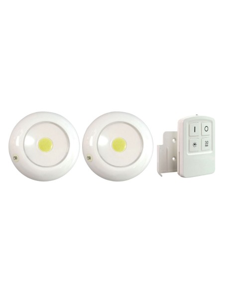 Lot de 2 spots Led ronds dimmables sans fil - Tibelec - Constantia