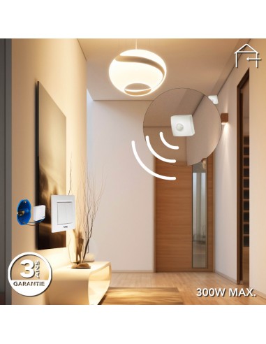 Détecteur de mouvement micro-ondes et interrupteur va-et-vient - Tibelec