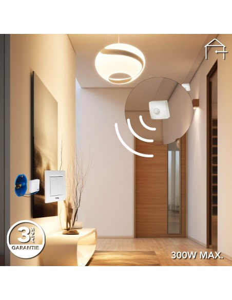 Détecteur de mouvement micro-ondes et interrupteur va-et-vient - Tibelec