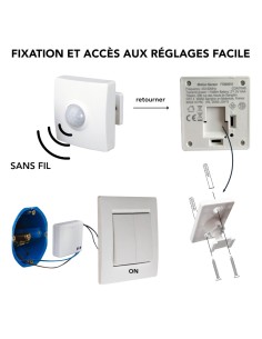 Détecteur de mouvement  micro-ondes interrupteur mural - Tibelec 2