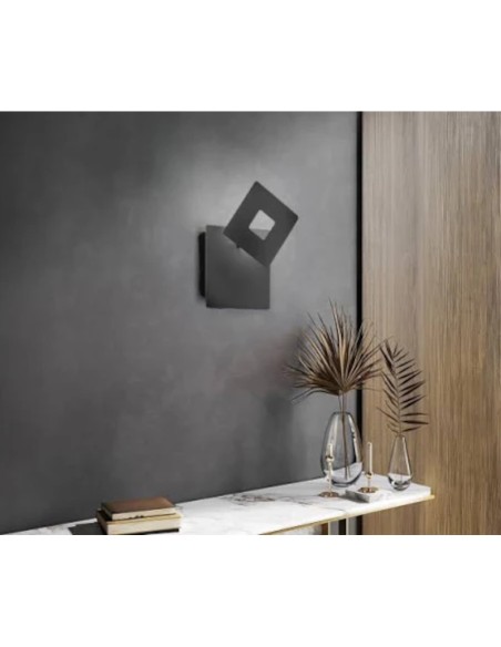 Hennes carrée noire - Fischer&Honsel - applique Led, source lumineuse mobile