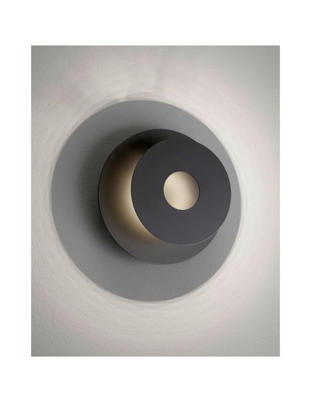 Fischer & Honsel - applique Led Hennes ronde noire rétro éclairante