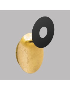 Applique Led intégrée ronde noire  et or - Fischer & Honsel - Hennes 2