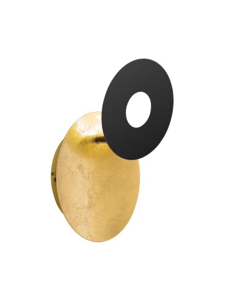 Applique Led intégrée ronde noire  et or - Fischer & Honsel - Hennes