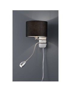 TRIO HOTEL-applique murale 1xE14 avec liseuse LED, tissu gris et nickel mat 2