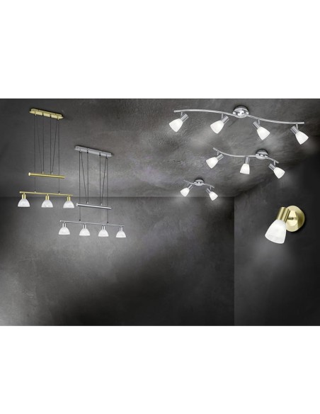 Trio Levisto - Suspension LED installée dans une salle à manger, lumière chaleureuse