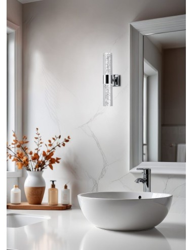 Trio Bolsa - Applique LED élégante IP44 installée dans une salle de bains contemporaine
