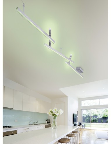 Plafonnier LED WiZ 23W RGBW 3000–5000K 2200Lm Nickel mat – Trio - Melby